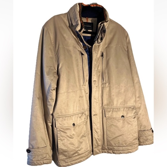 Banana Republic Men's Tan Military Field Barn Coat Jacket Cotton Size XL - Picture 3 of 10